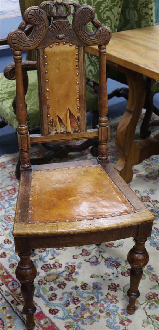 A set of six Danish oak dining chairs